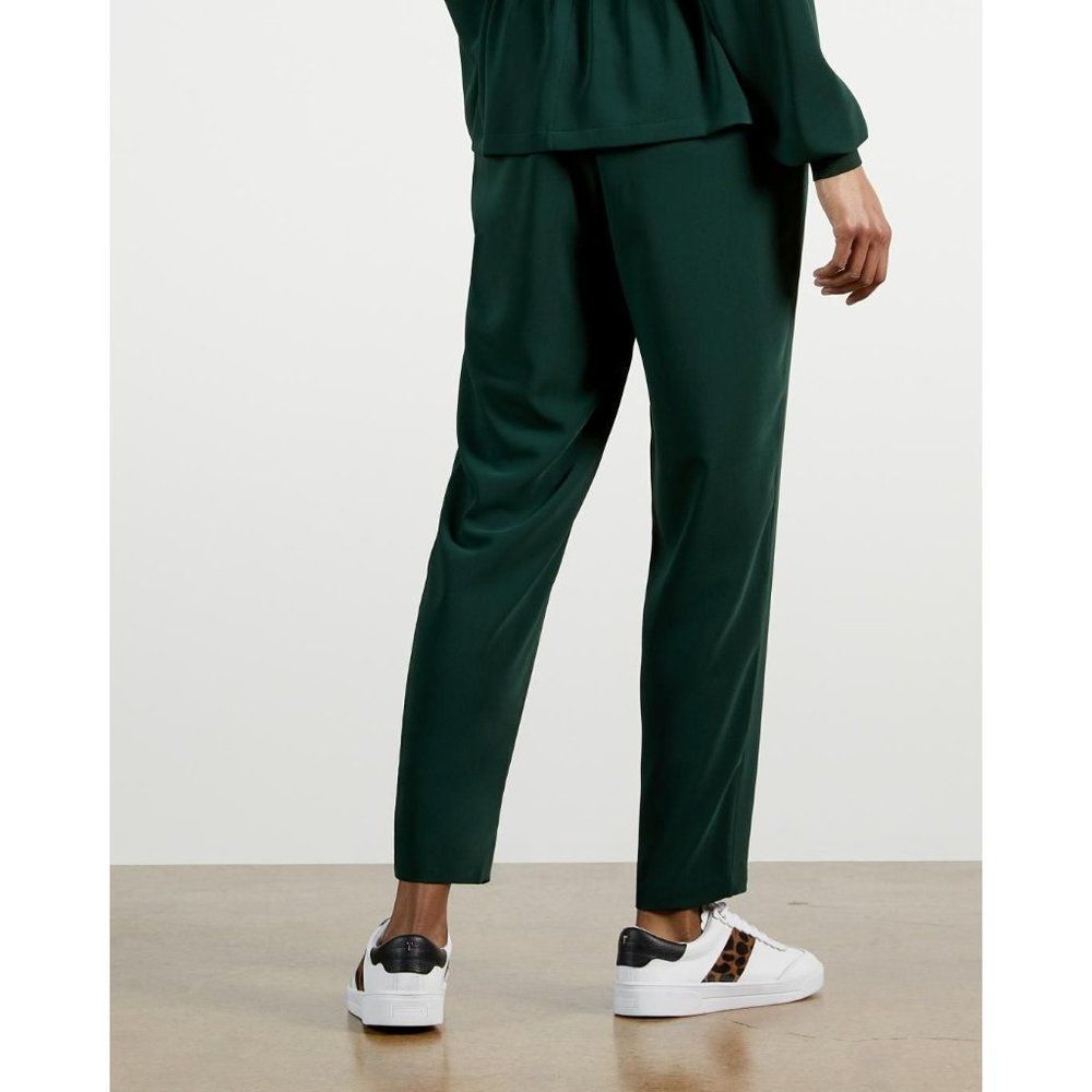 Ted Baker Aliadd Rib Detail Jogger Trouser Pants Green US 8-10 Career NWT - Picture 3 of 13